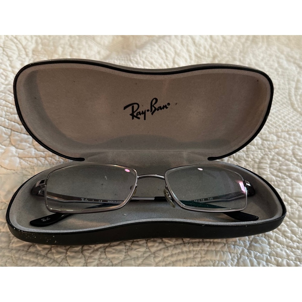 Ray-Ban RB 6177 2502 Gunmetal Rectangular Eyeglasses Frames 54-18-145 w/ Case